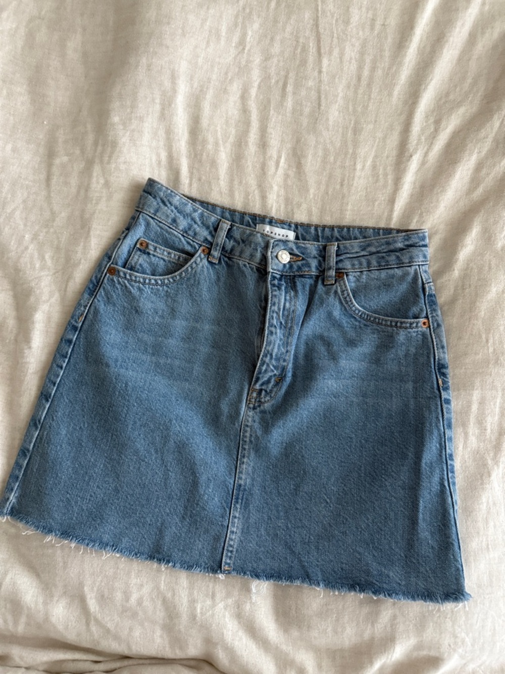 Everyday Blue Denim Mini Skirt by Topshop